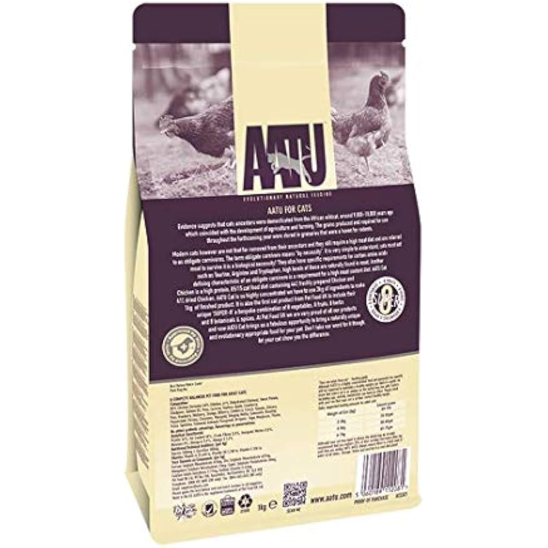 AATU 85/15 Complete Dry Cat Food, Chicken 3kg - High Protein, Grain Free Recipe, No Artificial Ingredients