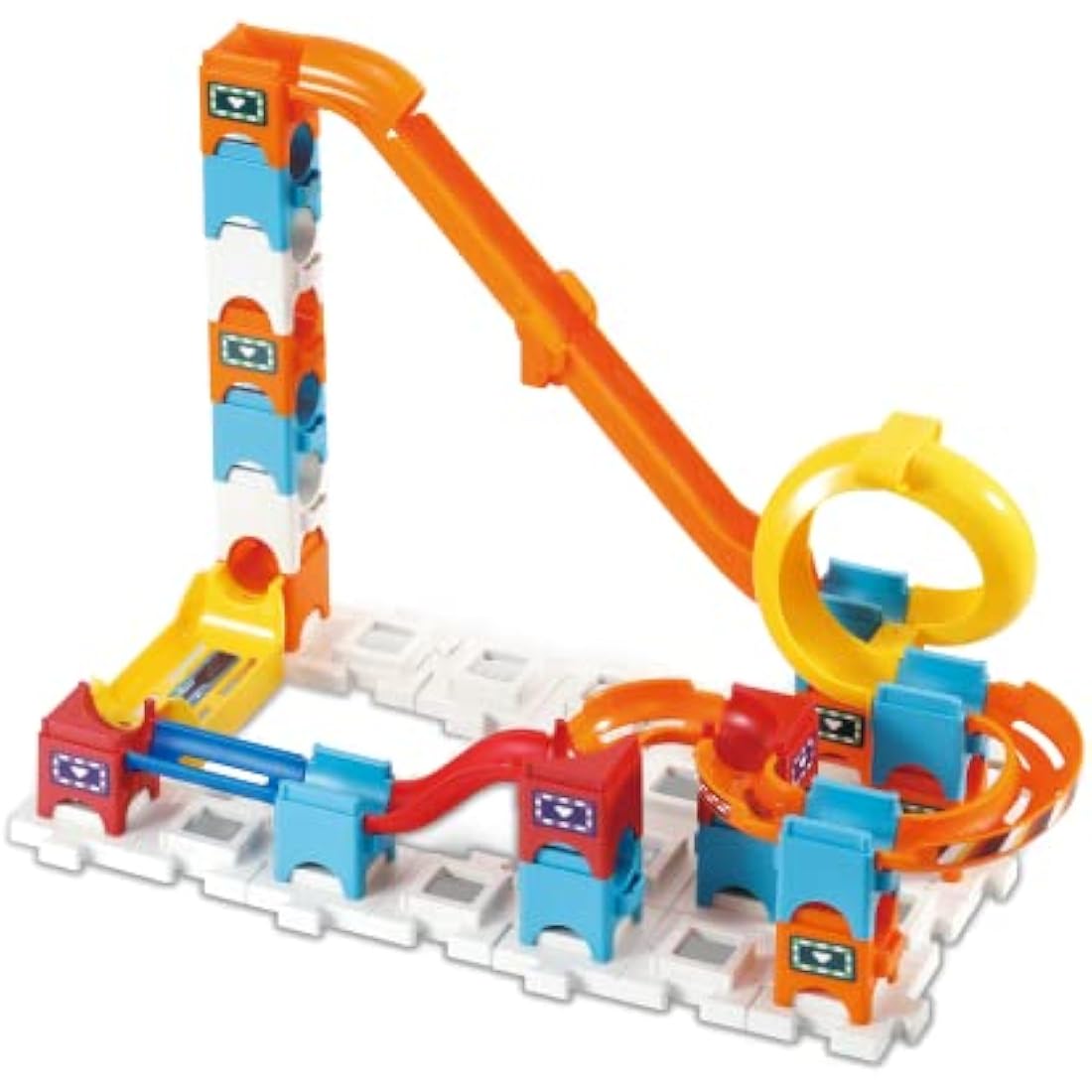 VTech Marble Rush Speedway, Construction Toys for Kids with 5 Marbles and 70 Building Pieces, Electronic Marble Run, Colour-Coded Building Toy, 4 Years +, English Version