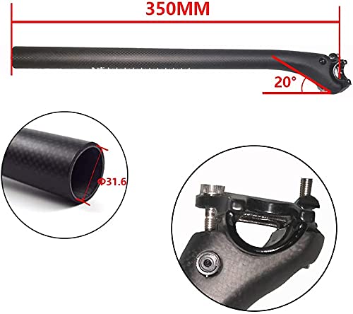 ROADNADO Bicycle SeatPost, Carbon Fiber Bike Seatpost Matte 27.2 * 400mm Adjustable Seatpost for MTB Road Bike BMX Seattube