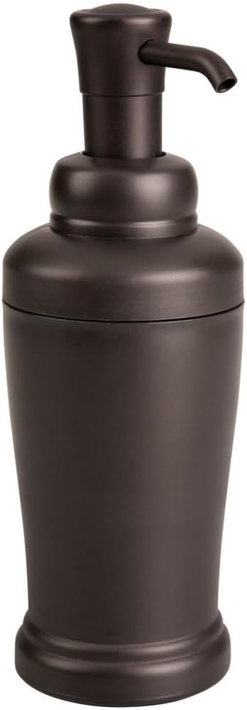 iDesign Kent Bathroom Soap Dispenser, Liquid Soap Bottle for 355 Ml Liquid Soap, Made of Plastic, Bronze
