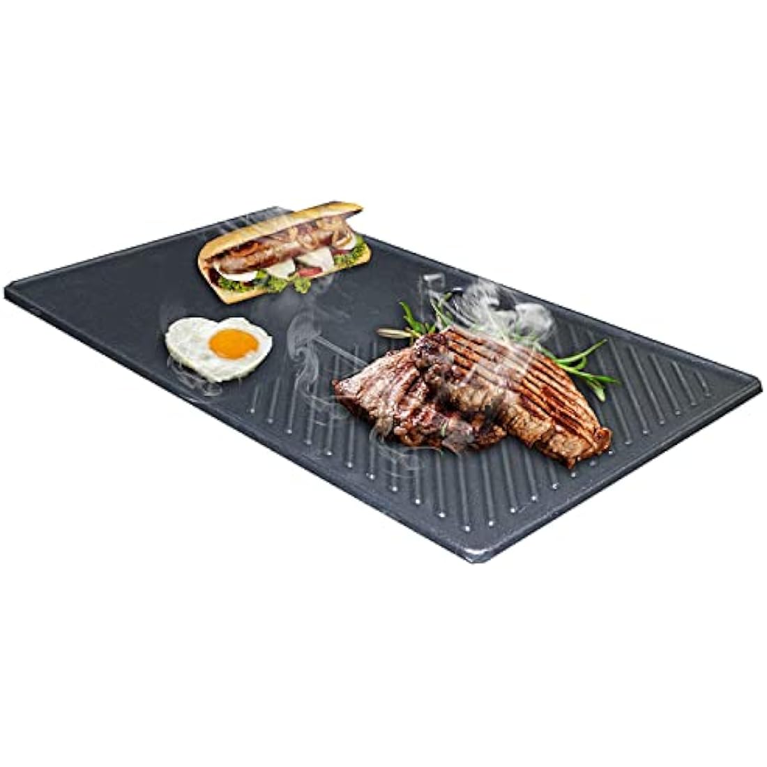 GFTIME 13191 43.4 x 23.6cm Cast Iron Griddle Plate for Landmann Triton 2, Landmann Miton 4 Gasgrill, Cast Iron Plancha Egg Chicken Frying Cooking Plate, 1 Pack