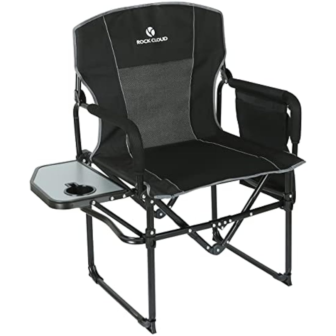 Rock Cloud Folding Camping Chair with Storage Pocket and Side Table Compact Portable Camp Chairs Outdoor for Camp Lawn Hiking Fishing Sports