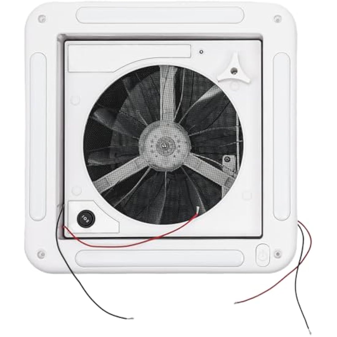 CLEADONG Roof Vent Fan, 12V 5W Universal RV Camper Van Motorhome Caravan Skylight with 4 LED and 6 Speed Gears, Manually Operated Roof Vent for RV Motorhome, White, Black