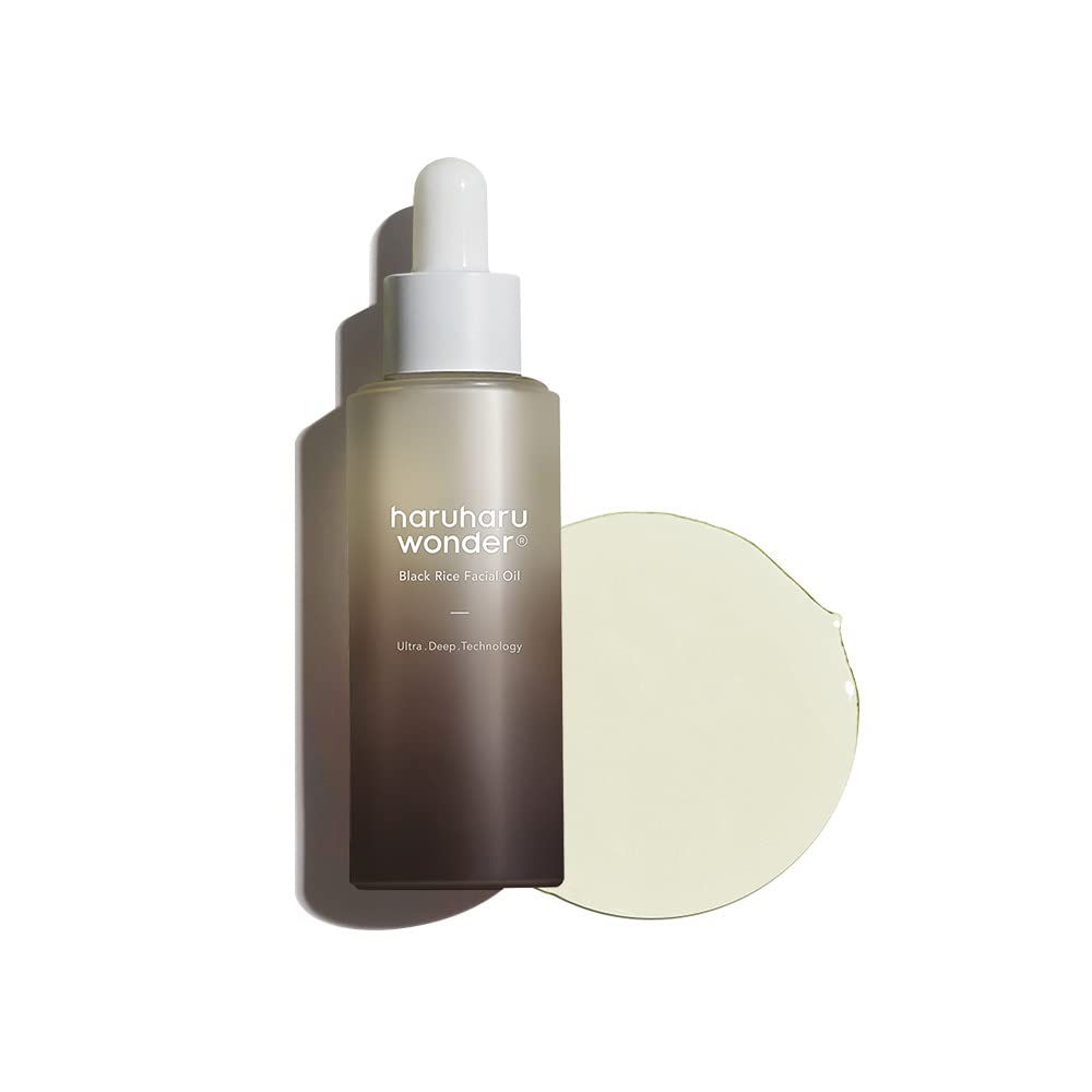 haruharu wonder Black Rice Facial Oil, Fast Absorbing, Radiant Skin, Guasha Massage, All types of skin, Vitamin E, Korean Skincare, Vegan, Cruelty