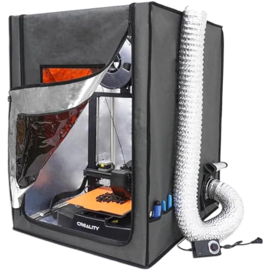 Resin 3D Printer Enclosure with Ventilation Filter, 12V Fan 5000RPM with Speed Control Fume Extraction, Dustproof Tent Constant Temperature Protective Cover for Ender 3 Pro/V2/Ender3 S1/ Neo