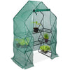 Relaxdays Walk-In Foil Greenhouse, Balcony & Garden, Folding Grow Tent with Shelf, HWD 195x138x72cm, Green