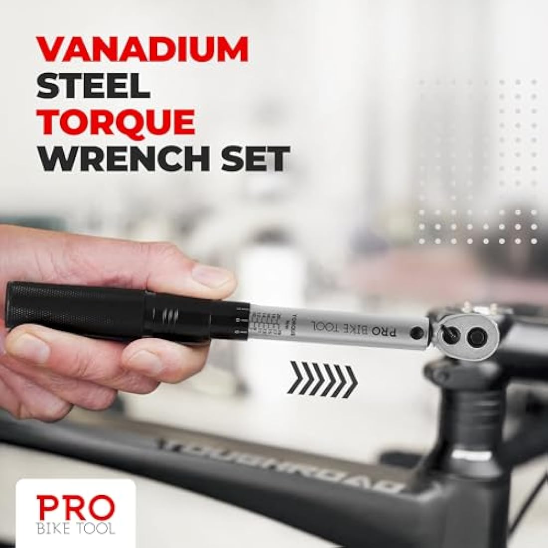 Bicycle Motorcycle Torque Wrench 1/4" Drive with Ratchet and Extension Measuring Range 2-20Nm Precision Tool Including Hex Hex Wrench and Torx Bits for Road Bike,