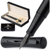 Wordsworth & Black Fountain Pen Set, Extra Fine Nib, Includes 24 Pack Ink Cartridges, Ink Refill Converter & Gift Box, Calligraphy, [All Black], Perfect for Men & Women