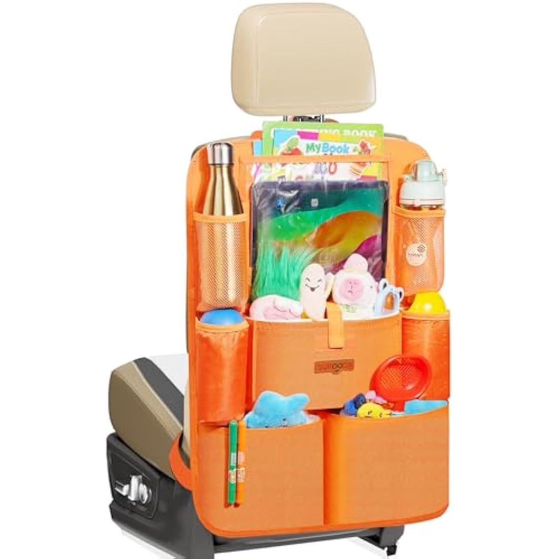 SURDOCA Car Organiser Car Seat Organiser - 4th Generation Enhanced Car Organiser Back Seat for up to 11-inch Tablet Holder, 8 Pockets, Kids Toy Storage, Water Proof Back Seat Protector for Kids