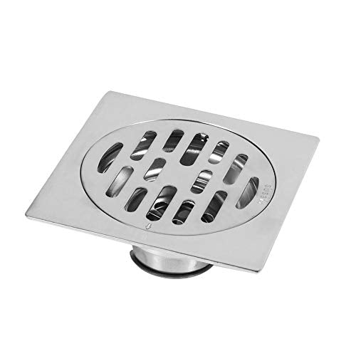 Square Floor Drain Stainless Steel Bathroom Tile Insert Floor Drainer Anti-odor Anti-clogging Bathroom Floor Drain with Removable Strainer Cover