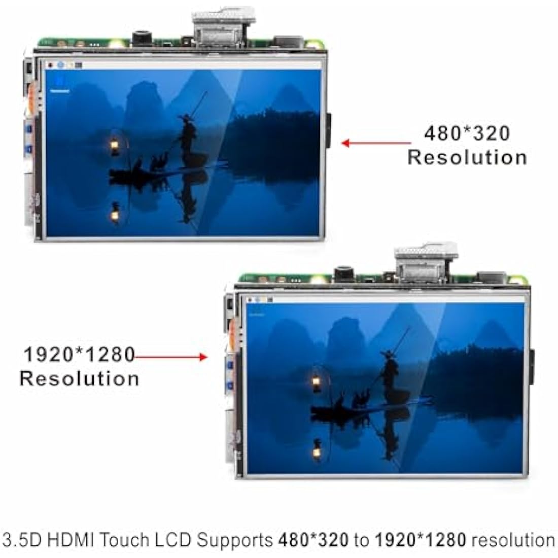 OSOYOO Touchscreen LCD Monitor HDMI Display 3,5" TFT with Stylus and Manual for Raspberry Pi 4 3 Modell B+