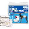 Pet Soft Dog Nappies Male- 50 Counts Disposable Male Dog Wraps, Super Absorbent Puppy Dog Diapers Incontinence Nappy Wraps with Wetness Indicator (M-50 Count)