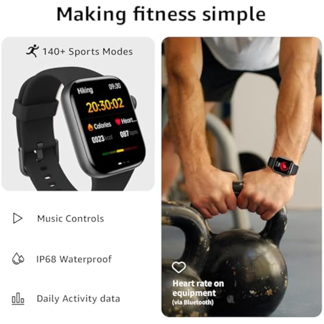 Smart Watch for Men Women Answer/Make Call, 1.85" Smartwatch, Fitness Watch with Heart Rate Blood Pressure Sleep Monitor, 140+Sports, IP68 Waterproof Step Counter Watch Compatible with Android IOS