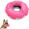 PetBuds Indestructible Dog Toys - Interactive 2 in 1 Treat and Chew Toy for Boredom - Doughnut Shape (Shocking Pink)