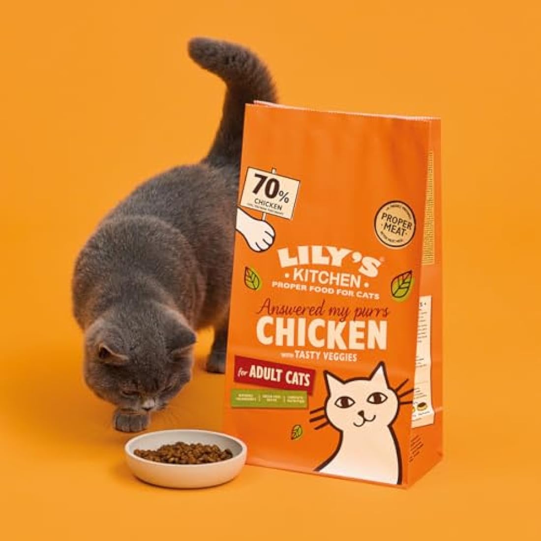 Lily's Kitchen Made with Natural Ingredients Adult Dry Cat Food Bag Chicken with Veggies Grain-Free Recipe 2kg