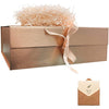 Rose Gold Gift Box, 33x26x11cm Large Gift Box with Magnetic Lids and Silk Ribbon Specially Designed for Presents Birthdays, Holidays, Anniversaries Gift Packaging