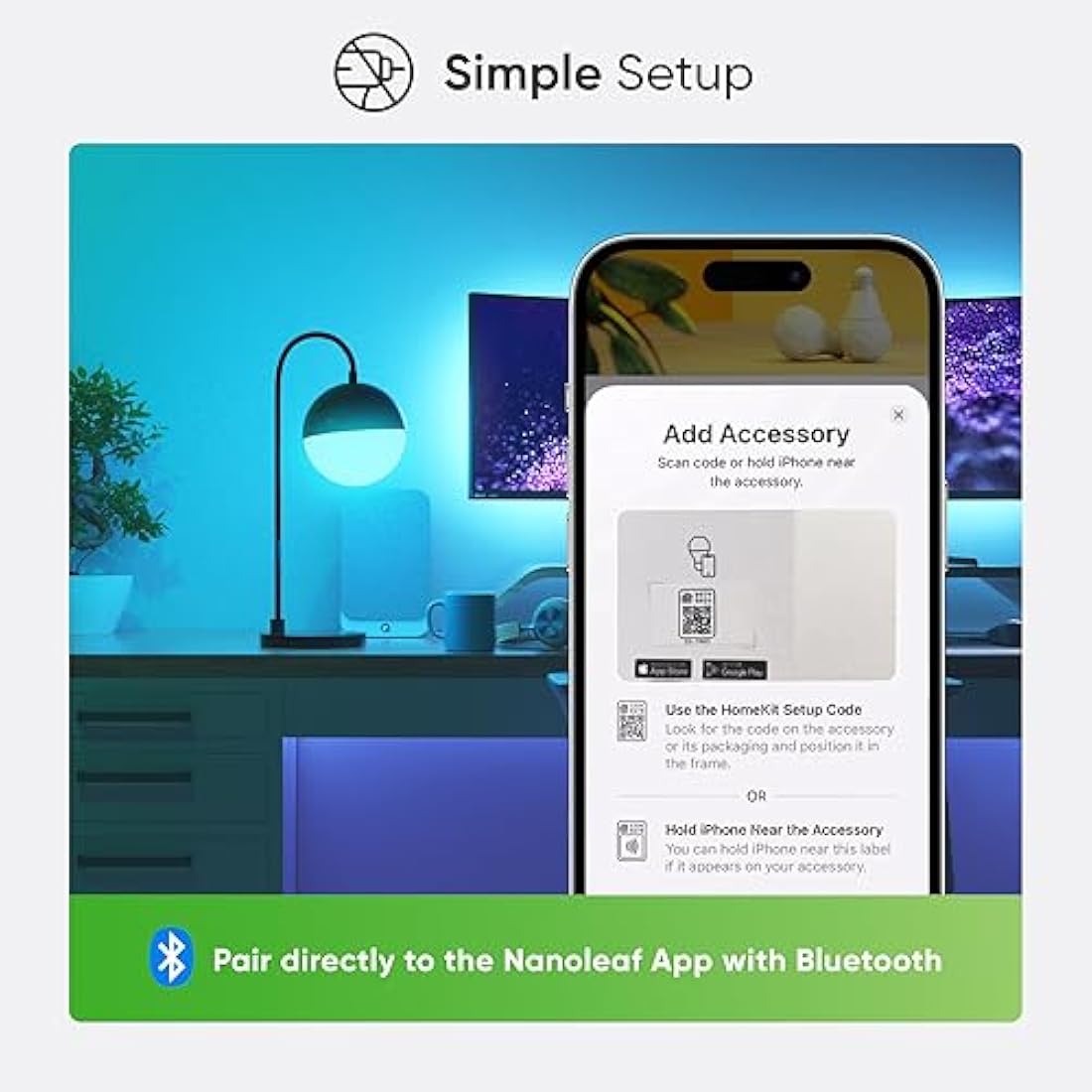 Nanoleaf Matter Essentials E27 LED Bulbs, Pack of 3 RGBW Dimmable Smart Bulbs - Matter over Thread, Bluetooth Colour Changing Light Bulbs, Works with Google Apple, Room Decor & Gaming