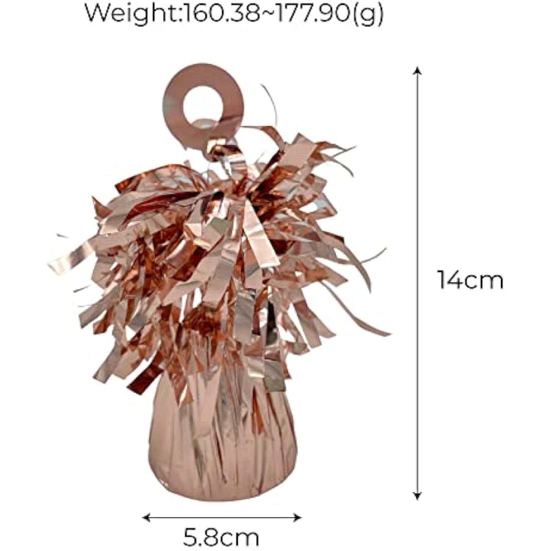 Pack of Rose Gold Heavy Foil Fountain Table Floor Balloon Weight for Helium Birthday Party Wedding Balloons (24 Pack)