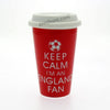Keep Calm I'm An England Fan - Red Double Wall Ceramic Travel Mug by Mugs