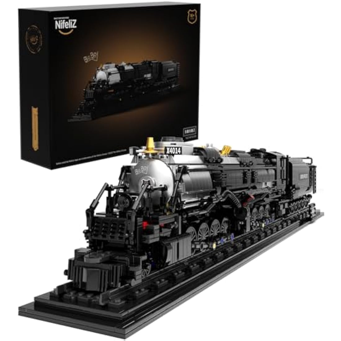 Nifeliz Train The Big Boy Locomotive, Steam Locomotive Building Block Set for Adults, Legendary Steam Train Display Kit for Gift Giving (1818 Pieces)