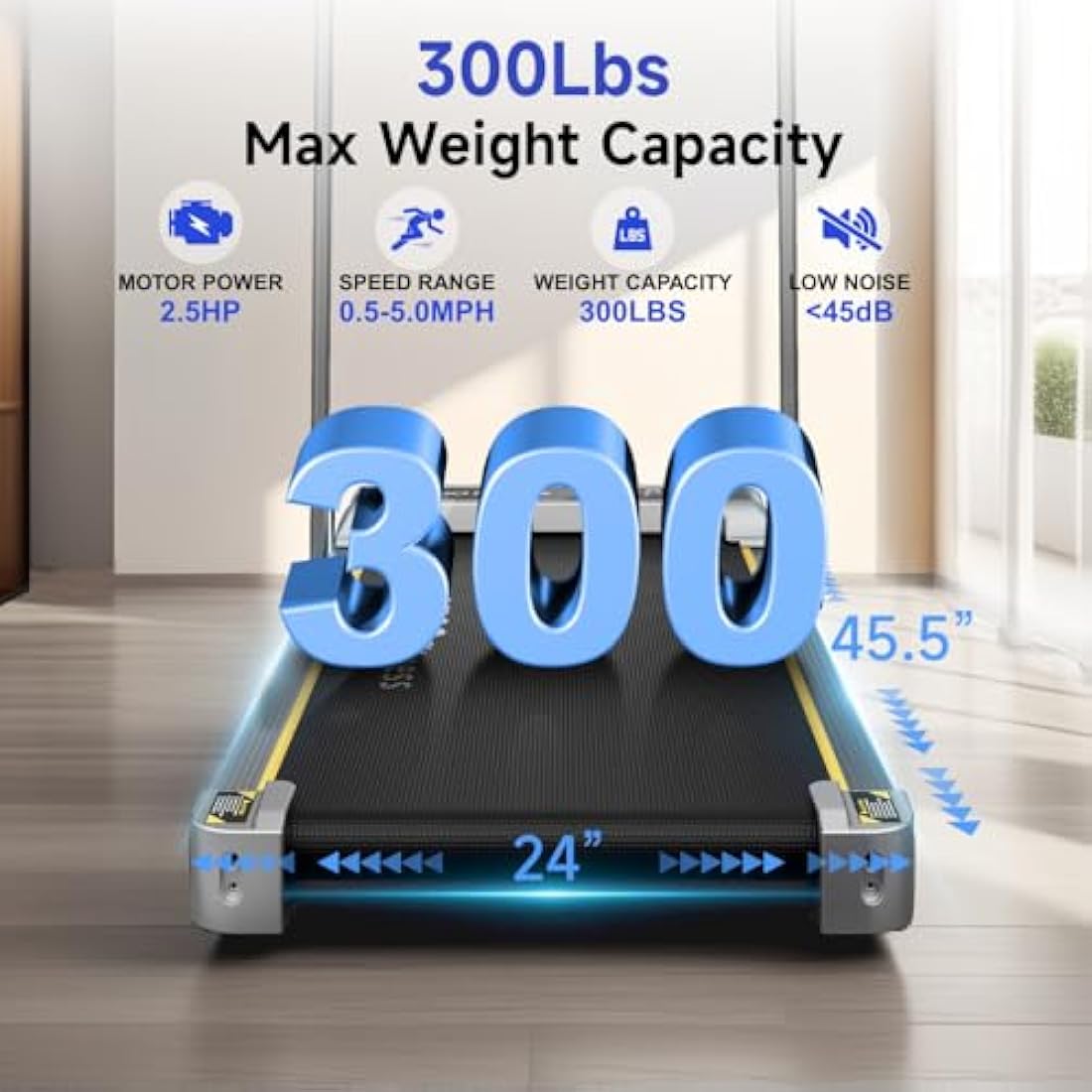 YPOO Walking Pad with Incline 3 in 1 Walking Pad with Handle 3 Level Incline, Portable Folding Treadmills for Home Foldable 300lbs Under Desk Treadmill LED Display Remote Control & APP