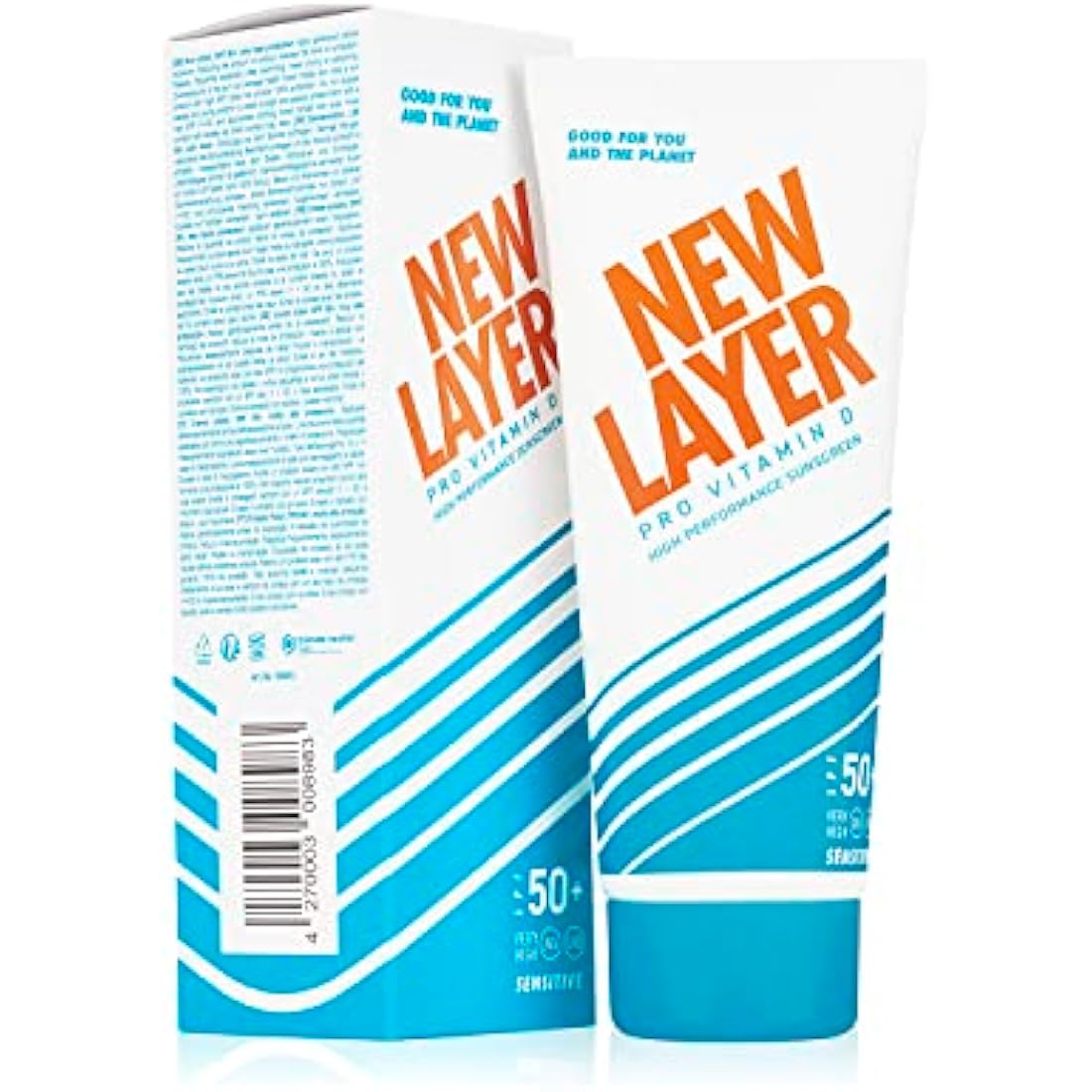 NEW LAYER Sunscreen sensitive | SPF 50+ | Pro Vitamin D | Fast absorbing | Long lasting | Free of microplastic | Reef-friendly | Free of octocrylene | Water resistant | Climate Neutral (200ml)