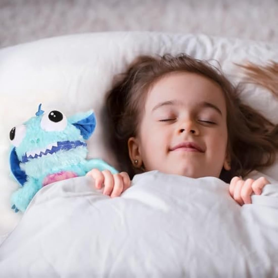 Worry Yummy Monster Children's Soft Toy - 28cm (11") Soft Cuddly Toy For Kids - Boys & Girls Anxiety, Stress & Fear Reducing Sleep Companion - Blue 'Marvin'