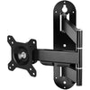ARCTIC W1C - Wall Mount with Retractable Folding Arm, Wall Space-Saving Attachment, up to 43"; 49" Ultrawide, up to 18 kg (39.6 lbs), Cable Managment, Simple Installation - Black