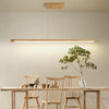 Mikeru 100cm Ash Wood Round Pendant Light, Dining Table Lights 3000K/4500K/6500K Wood Linear Pendant Light LED Dimmable 10% to 100% Modern Island Lighting for Office, Kitchen