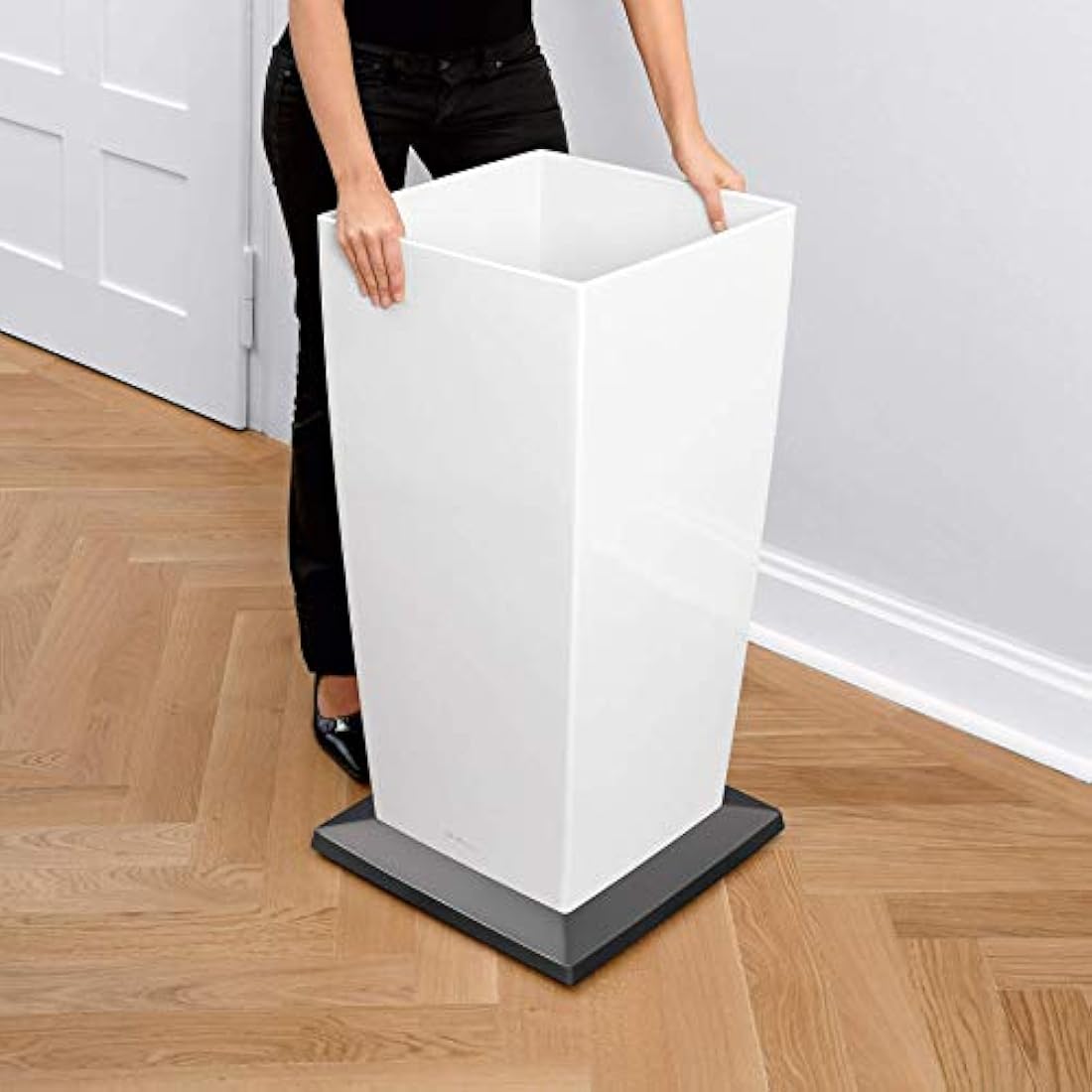 LECHUZA CUBICO Premium 30 taupe high gloss 18214