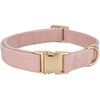 YUDOTE Ultra-soft Dog Collar Natural Cotton Corduroy Made for Large Dogs with Sensitive Skin,Dusty Pink