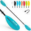 Abahub 1 x Carbon Kayak Paddles, 90.5 Inches Kayaking Oars for Boating, Canoeing with Paddle Leash, Carbon Fiber Shaft Black/Blue/Green/Orange/Yellow/White/Red Plastic Blades