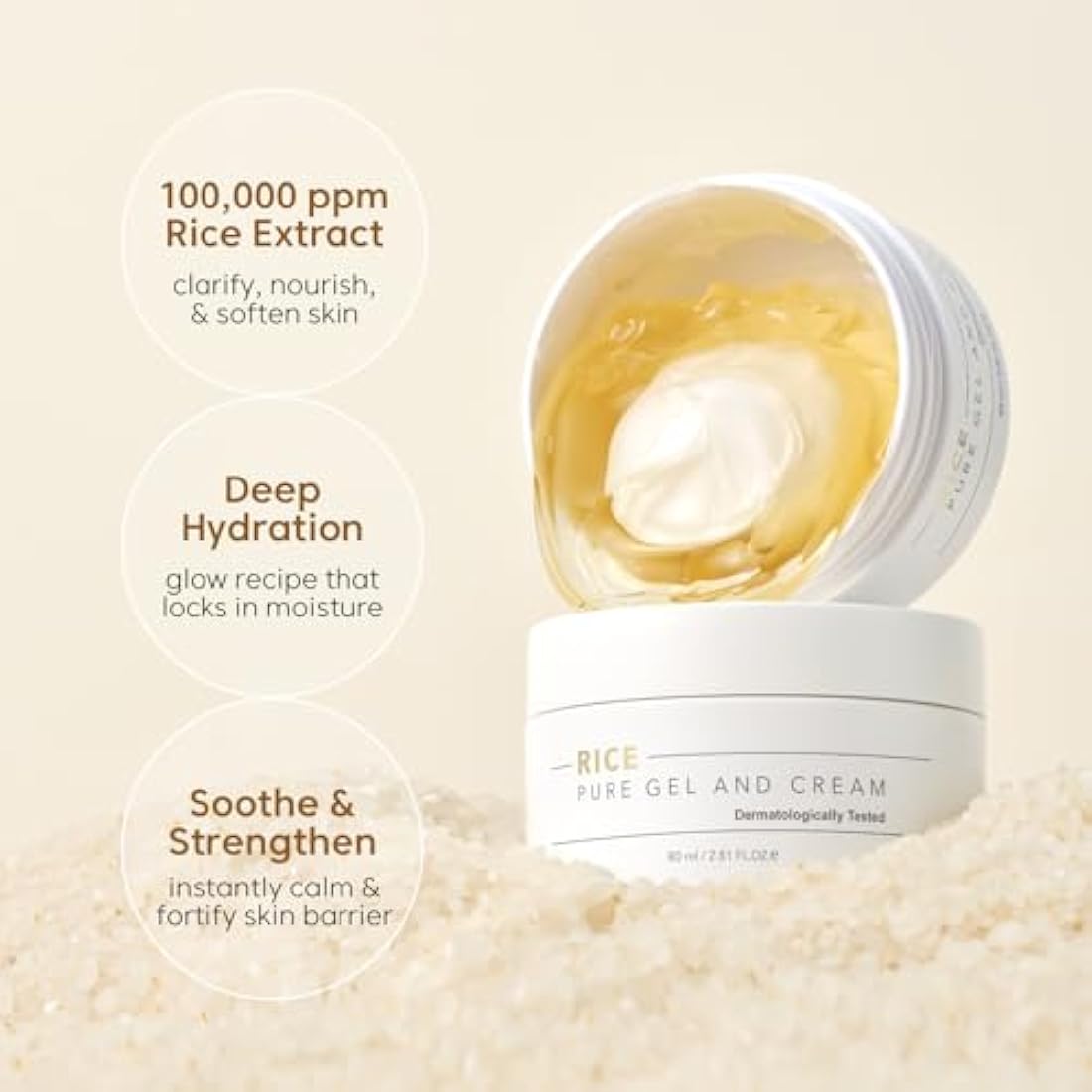 THANKYOU FARMER Rice Pure Gel and Cream | Korean Rice Extracts 100,000ppm | 2.81 Fl Oz (80ml)