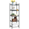 5 Tier Shelving Unit, Wire Shelving Unit Metal Storage Shelf Free Standing Storage Rack, Wire Organisation Racking Shelves for Pantry Kitchen Livingroom Bathroom Office, 41*32*145 CM, Black