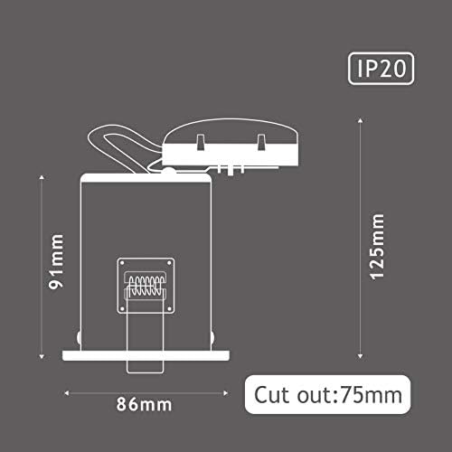 10 X Sanlumia LED Fire Rated Downlight Can GU10 Recessed Ceiling Twist & Lock Downlight IP20 White