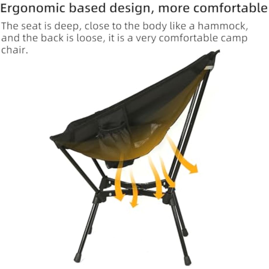 ROCK CLOUD Portable Camping Chair X-Shape Ultralight Chairs Lightweight Fold Up Outdoor with Carry Bag for Garden Picnic Hiking Backpacking Lawn Beach Sports