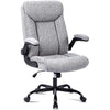 MZLEE Executive Office Chair, Ergonomic Computer Desk Chair Swivel Work Chair with Flip-up Armrest, Adjustable Height, Comfortable for Office Home Gaming(Grey Fabric)