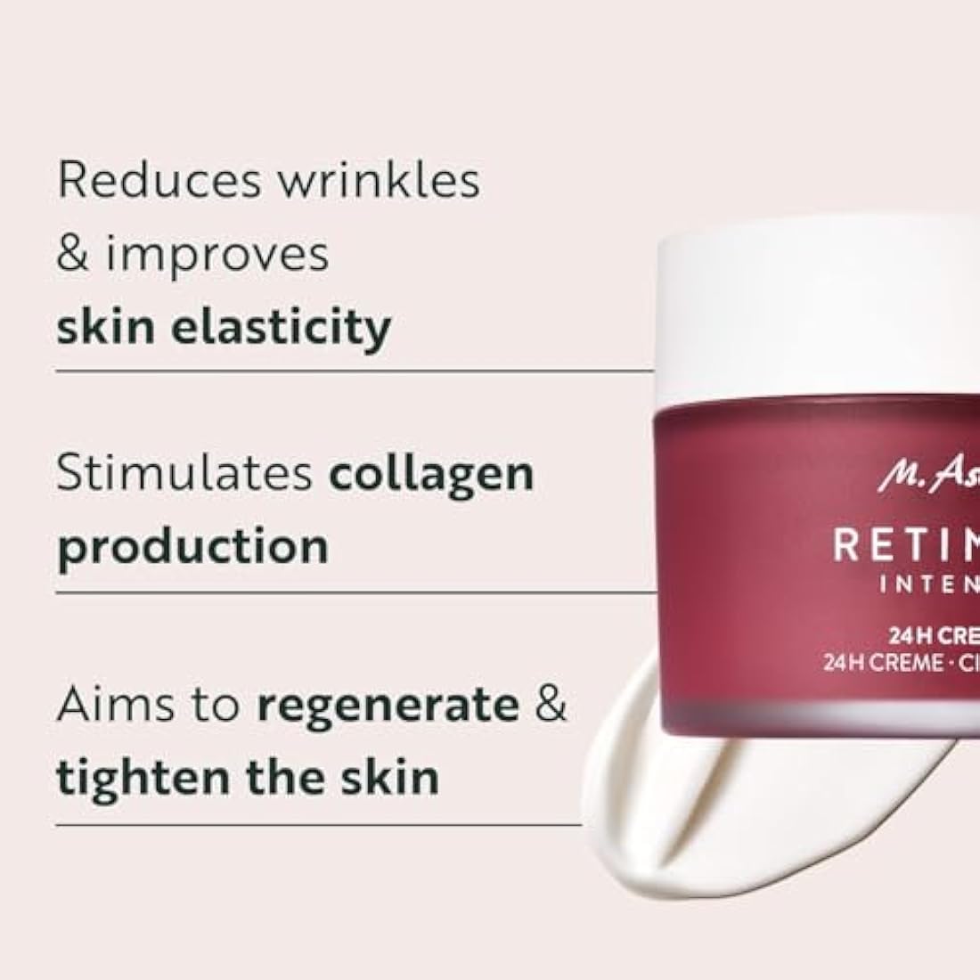 M. Asam RETINOL INTENSE 24h Cream (100ml) - Anti Aging Face Moisturiser with Retinol, Face Moisturizer for Women, Night Cream with Hyaluronic Acid, Vegan & Microplastic-Free