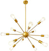 LynPon Sputnik Chandelier Gold Modern Brass Pendant Ceiling Light 12 Lights Industrial Lighting Fitting for Kitchen Dining Living Room Bedroom