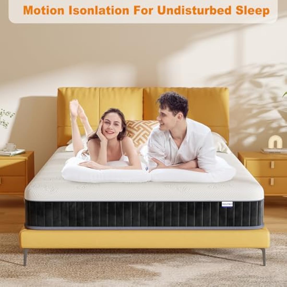 MOLPHIT Small Double Mattress, 10 Inch Hybrid Mattress with Breathable Foam and Individually Pocket Spring, Memory Foam Mattresses for Back Pain Relief, Medium Firm Mattresses in a Box, 120x190x25cm