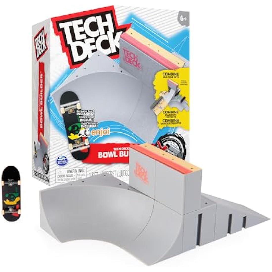 Tech Deck 6062886 Bowl Builder X-Connect Park Creator, Customizable and Buildable Ramp Set with Exclusive Fingerboard, Kids Toy for Ages 6 and up, One Size