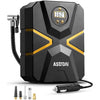 AstroAI Tyre Inflator Air Compressor 12V DC, Digital Car Tyre Pump 150 PSI, Preset Tyre Pressure & Auto Shutoff, Electric Air Pump for Car Tyres, Bicycles, Other Inflatables (Black&Yellow)