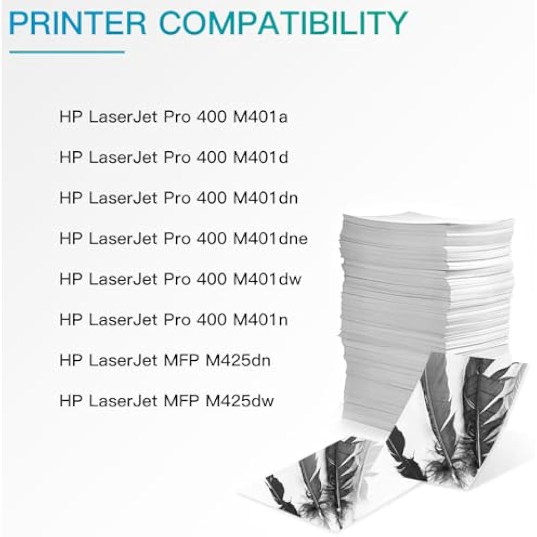BeOne 2X 80A CF280A 80X CF280X Toner Cartridges Compatible for LaserJet Pro 400 M401a M401d M401dn M401dne M401dw M401n M425dn M425dw Printers (2 Black)