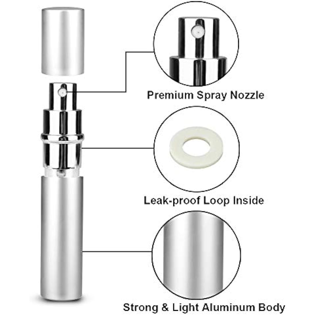 Travel Perfume Atomiser Bottle Refillable, 3 Pcs 6ML Leak Proof Aftershave Atomiser Spray Bottle Refillable Small Perfume Refill Bottle Travel Essentials Mini Perfume Decanter