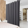 PONY DANCE Extra Wide Long Eyelet Blackout Curtain and Thermal Insulated Room Divider Curtains & Drapes for Bedroom 100 x 95 Inch Energy Saving Privacy Panel for Hotel, 1 Piece, Grey