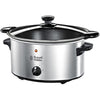 Russell Hobbs 3.5L Stainless Steel Electric Slow Cooker - Cooks upto 4 portions, 3 heat settings, high/low/keep warm, Removable ceramic pot for easy cleaning, Glass lid, Energy saving, 160W, 23200