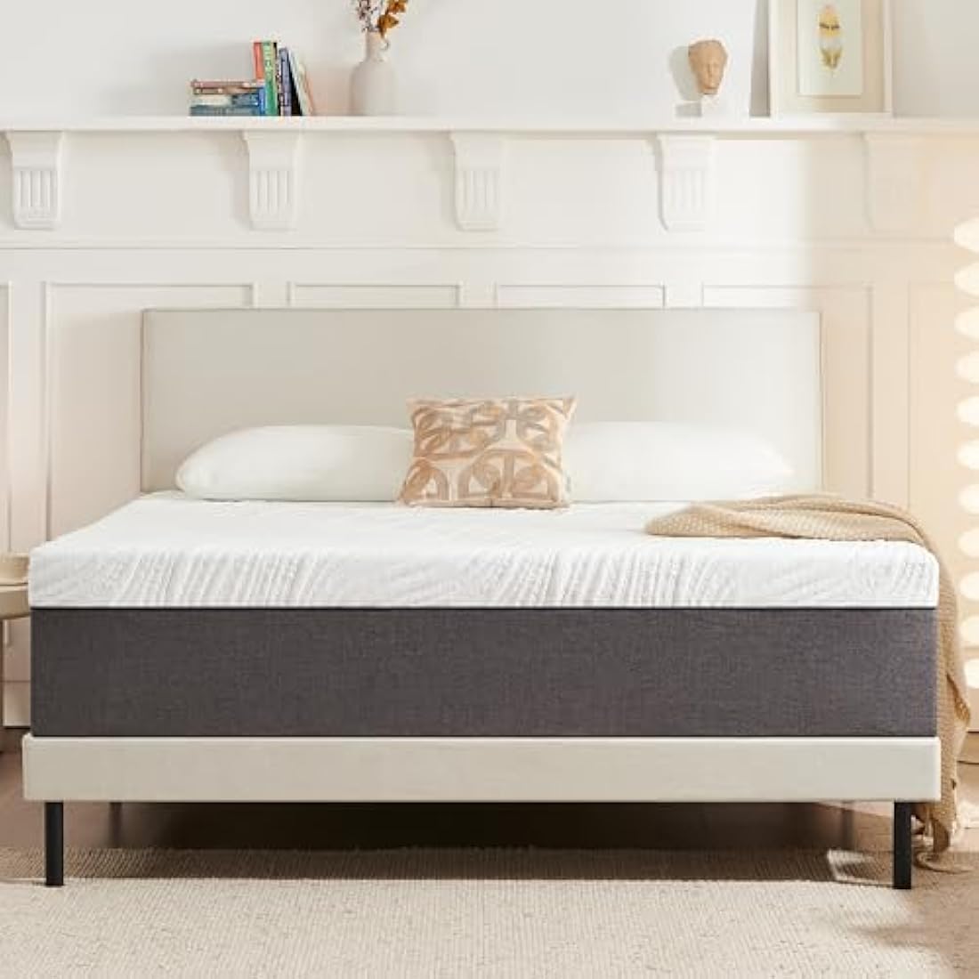 Twirest Mattresses, 25cm Double Mattresses with Memory Foam and Anti-mite, Breathable, Removable Carved Cover, Mattress in a Box, Edges Support for Sleep Supportive(135x190x25cm)