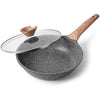 ZUOFENG Nonstick Frying Pan Skillet 24cm, Stone Pans Cookware Granite Coating, Induction Pans Saucepans Omelette Skillet