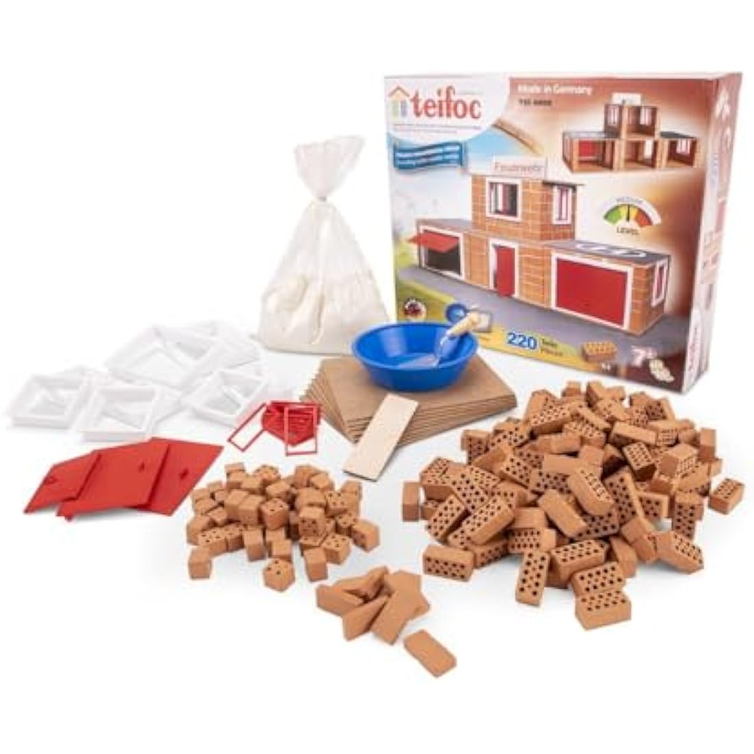 Teifoc 4800 Stone Blocks Fire Station, Multi Colour