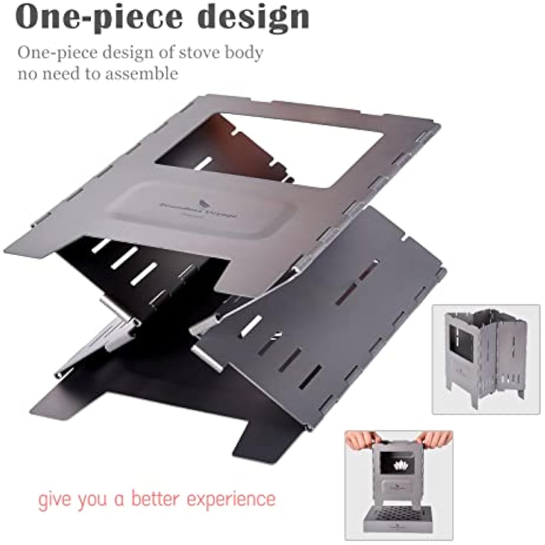 Boundless Voyage Camping Stove Portable Folding Titanium Stove Wood Burning Stove Lightweight Compact Durable for Outdoor Backpacking Hiking Traveling Picnic BBQ Ti2010C